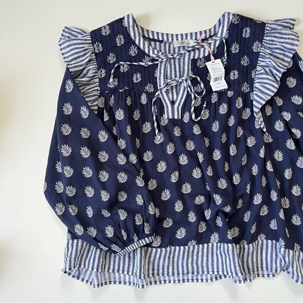 VINEYARD VINES NWT Deep Bay Fleur De Leaf Quilted Top 2X - Picture 10 of 13